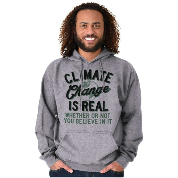 Climate Change Is Real Earth Day Unisex Plus Fleece Graphic Hoodie Brisco Brands 2X