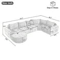 thumbnail image 2 of Harper & Bright Designs Modern Modular Sponge U-Shape Sectional Sofa, Chenille Oversized Foam Couch with Deep Seat for Living Room Apartment Small Spaces, No Wooden Frame, 141.7" Beige, 2 of 20