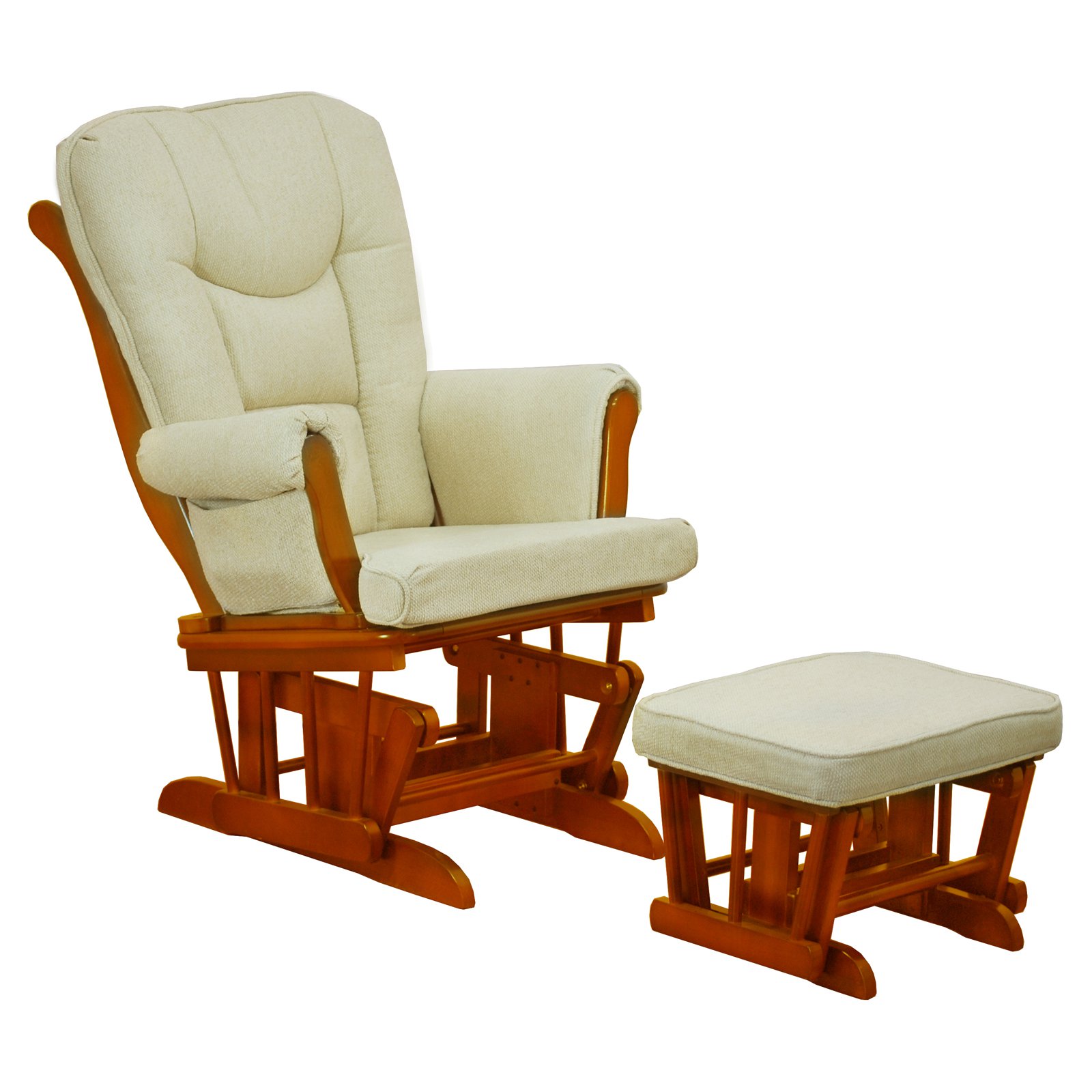 baby relax carly gray & white nursery glider & ottoman