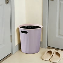 Kumdkd Large Capacity Slim Trash Can, 3.2 Gallon Plastic Garbage Bin with Bag Retainer Ring for Bathroom, Kitchen, Office, Bedroom - Purple Wastebasket