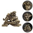 thumbnail image 3 of 1 unid latón kylin estatua feng shui ornamento retro chi lin lin di figurine (estilo aleatorio), 3 of 5