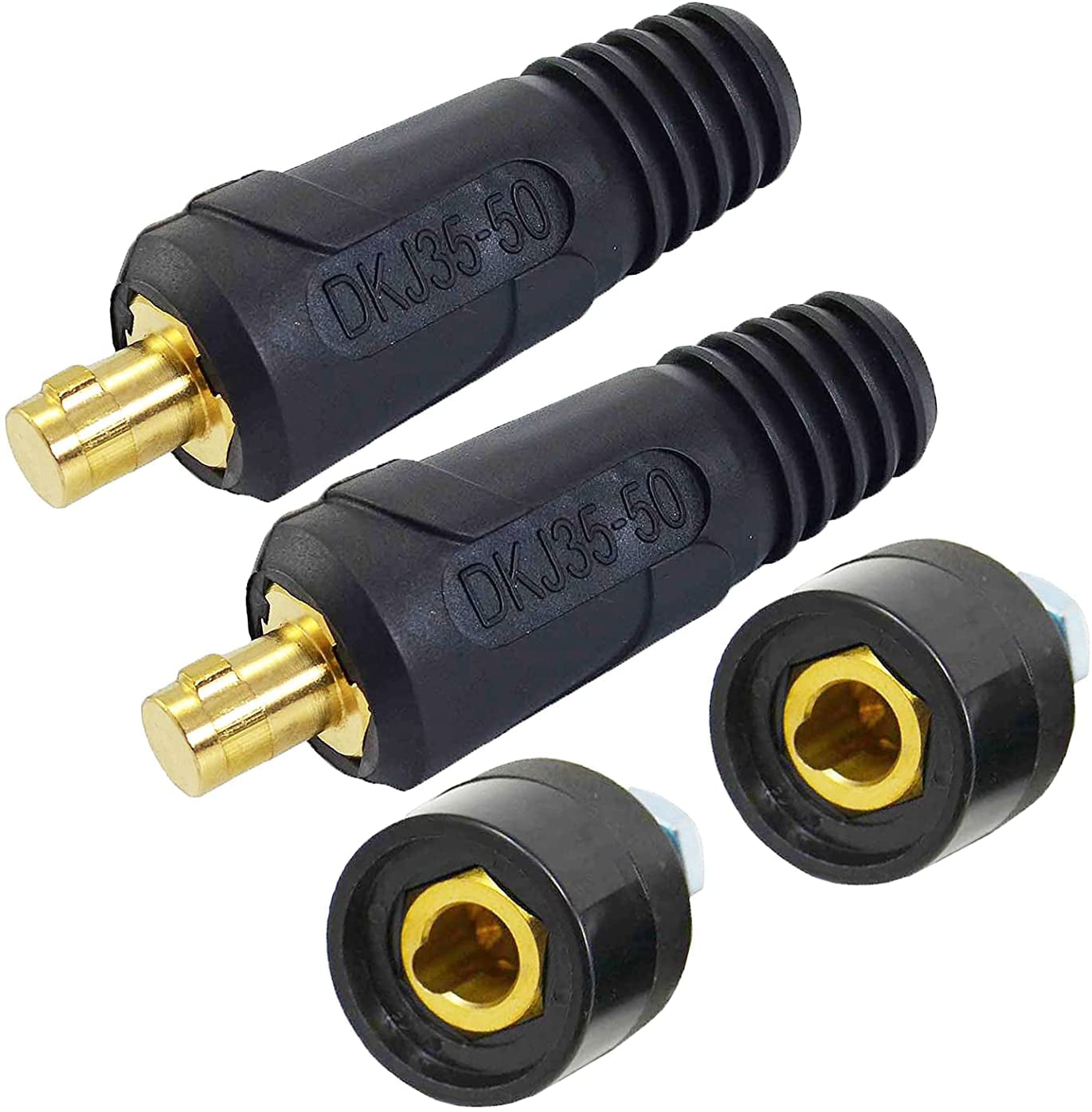 TIG Welding Cable Panel Socket DKZ35-50 315Amp Quick Fitting Dinze Red Black 2Pk 