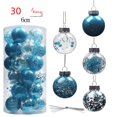 thumbnail image 2 of Decoración navideña, barril de 6 cm, bola transparente, bola de plástico, polvo, cinta de lentejuelas, juego de bolas navideñas, colgante para árbol de Navidad, 2 of 5