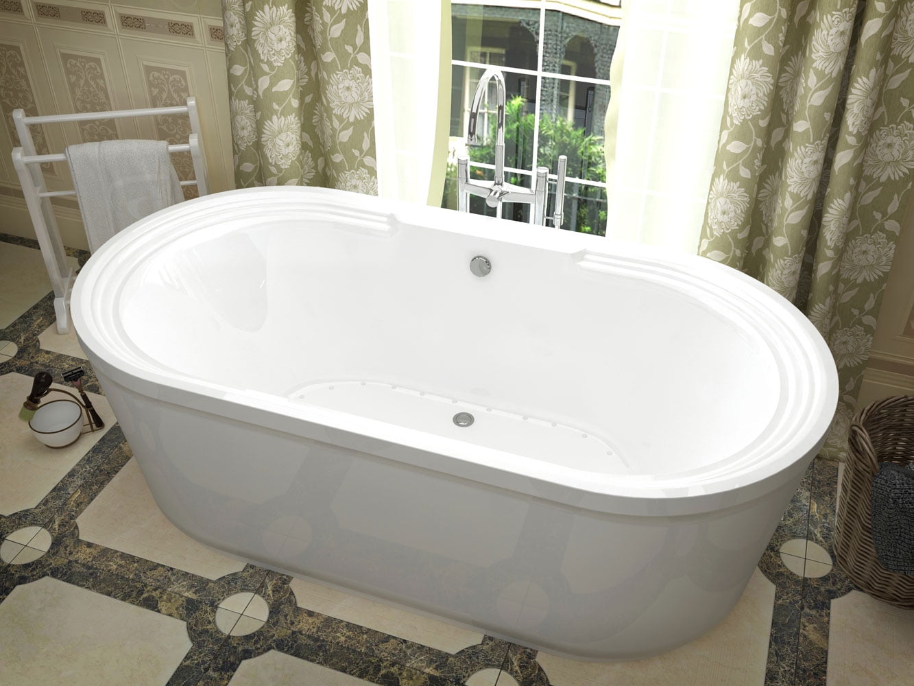 MediTub 3467RA Atlantis Royale Freestanding Air Jet Tub With Right