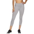 thumbnail image 1 of Reebok Womens Highrise Capri Compression Athletic Pants, Grey, Large, 1 of 6