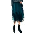 thumbnail image 2 of Women Tutu Tulle Skirt High Waist Mesh Tiered Layered Half Skirt Short Prom Party Midi Skirt (A Black,One Size), 2 of 9