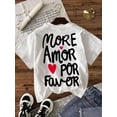 thumbnail image 6 of Women Casual Slogan Print Round Neck Short Sleeve T-Shirt, Summer, 6 of 7