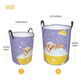 thumbnail image 3 of Balery Corgi Washing in Bathtub Cesta de ropa redonda con asas, impermeable, independiente, para ropa, juguetes, dormitorio y familia-Medium, 3 of 6