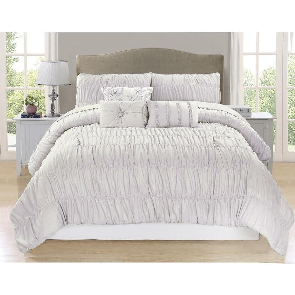safdie & Co Paris Creamy White 7 Piece Comforter Set