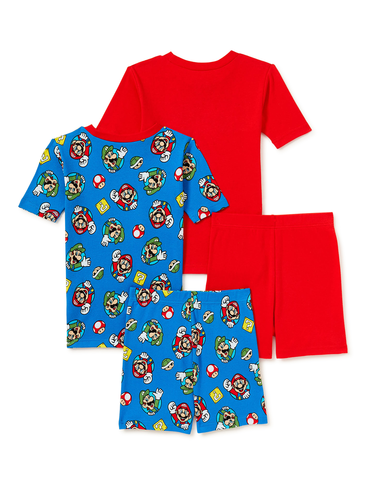 Super Mario Bros. Short Sleeve Crew Neck Graphic Prints Pajamas (Big Boys) 4 Piece Set - image 2 of 3
