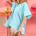 thumbnail image 5 of Tops for Women Trendy Sweater Dresses Women V Neck Tops Long Sleeve Womens T Small Items Loose Fitting Pajamas Scrub Blouses Bulk Winter Items Womens Medium Long Sleeve Shirt Summer for Sky Blue M, 5 of 8