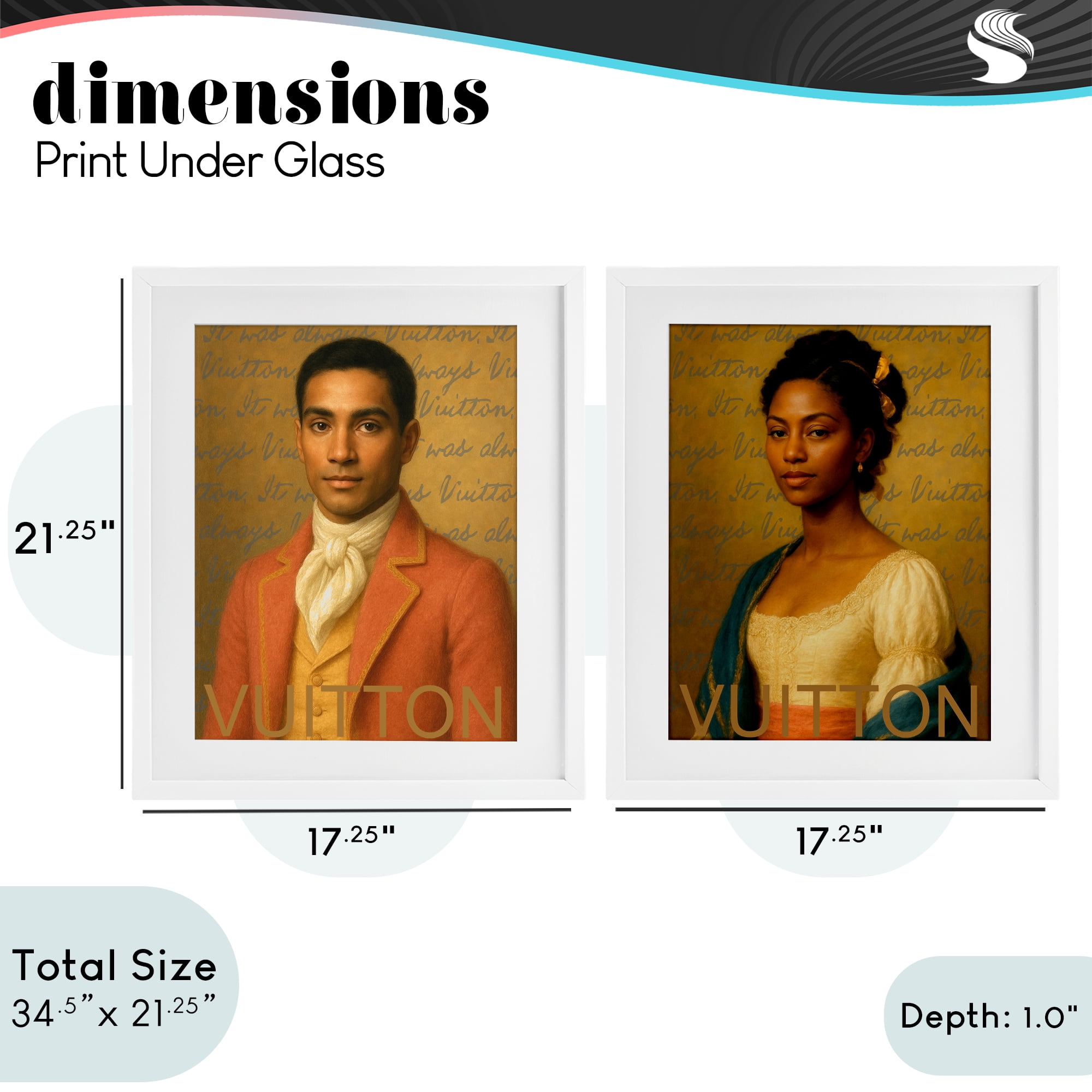 Stupell Industries Vintage Fashion Pair 2 Piece White Framed Print Under Glass Set, design by Grotto Studios