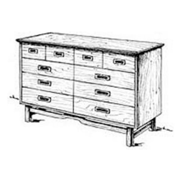 Woodcraft Project Paper Plan To Build Retro Double Dresser - Material Not Included