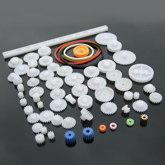 New 60pcs Type Plastic Shaft Single Double Reduction Crown Worm Gears DIY Robot