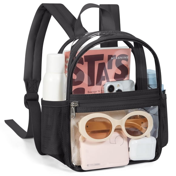 Mochila Missnine Clear Mini Stadium Aprobada Negra