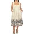 thumbnail image 2 of White Mark Plus Size Border Print Pleated Midi Skirt, 2 of 6