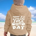 thumbnail image 3 of SonxaHe Big Girl Boy Hoodies Letter Printed Long Sleeve Fall Winter Warm Relaxed Unisex Hooded Sweatshirt Beige,Sized 8-9, 3 of 4