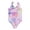 Purple, variant on Girls Backless One Piece Swimsuit, Bow Knot Gold Stamping Shiny Metallic Beachwear
