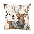 thumbnail image 5 of Funda de almohada navideña de lino, funda de almohada de muñeco de nieve y alce, decoración navideña 2024 para el hogar, funda de cojín de sofá y coche de Año Nuevo, 45 x 45 cm, 5 of 5