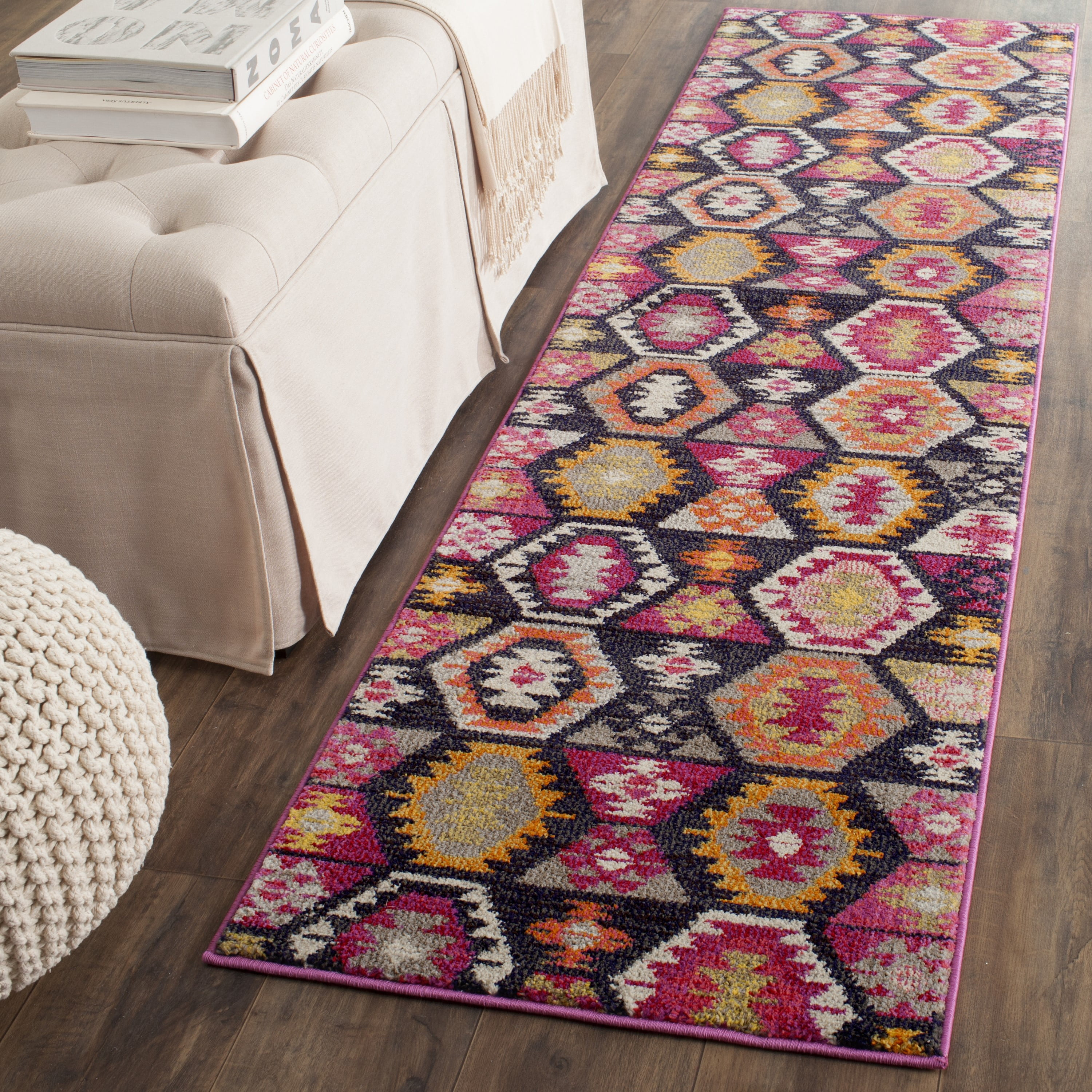 SAFAVIEH Monaco Gittan Geometric Runner Rug, Multi, 2'2" x 8'