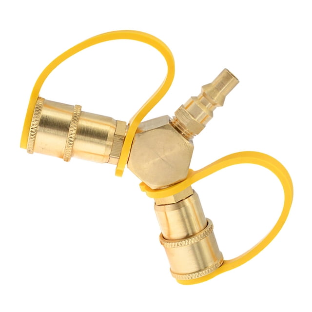 Riwesomey Adaptador divisor en Y de conexión rápida de propano de 1/4 para remolque RV y manguera de propano de conexión rápida para conectar Accesorios para vehículos recreativos