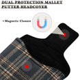 thumbnail image 3 of Haosy Dark Green Brown Tartan Golf Mallet Putter Cover Strong Magnetic Leather Golf Club Headcover Closure, 3 of 7