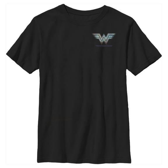 Boy's Wonder Woman 1984 Chest Logo Graphic Tee Black Large