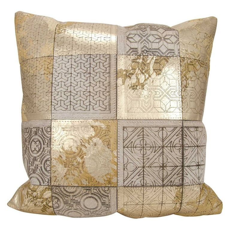 Mina Victory Couture Natural Hide Laser Cut Tiles Decorative Throw Pillow Walmart