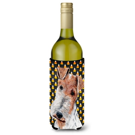 

Caroline s Treasures SC9652LITERK Wire Fox Terrier Candy Corn Halloween Wine Bottle Hugger Wine Bottle multicolor