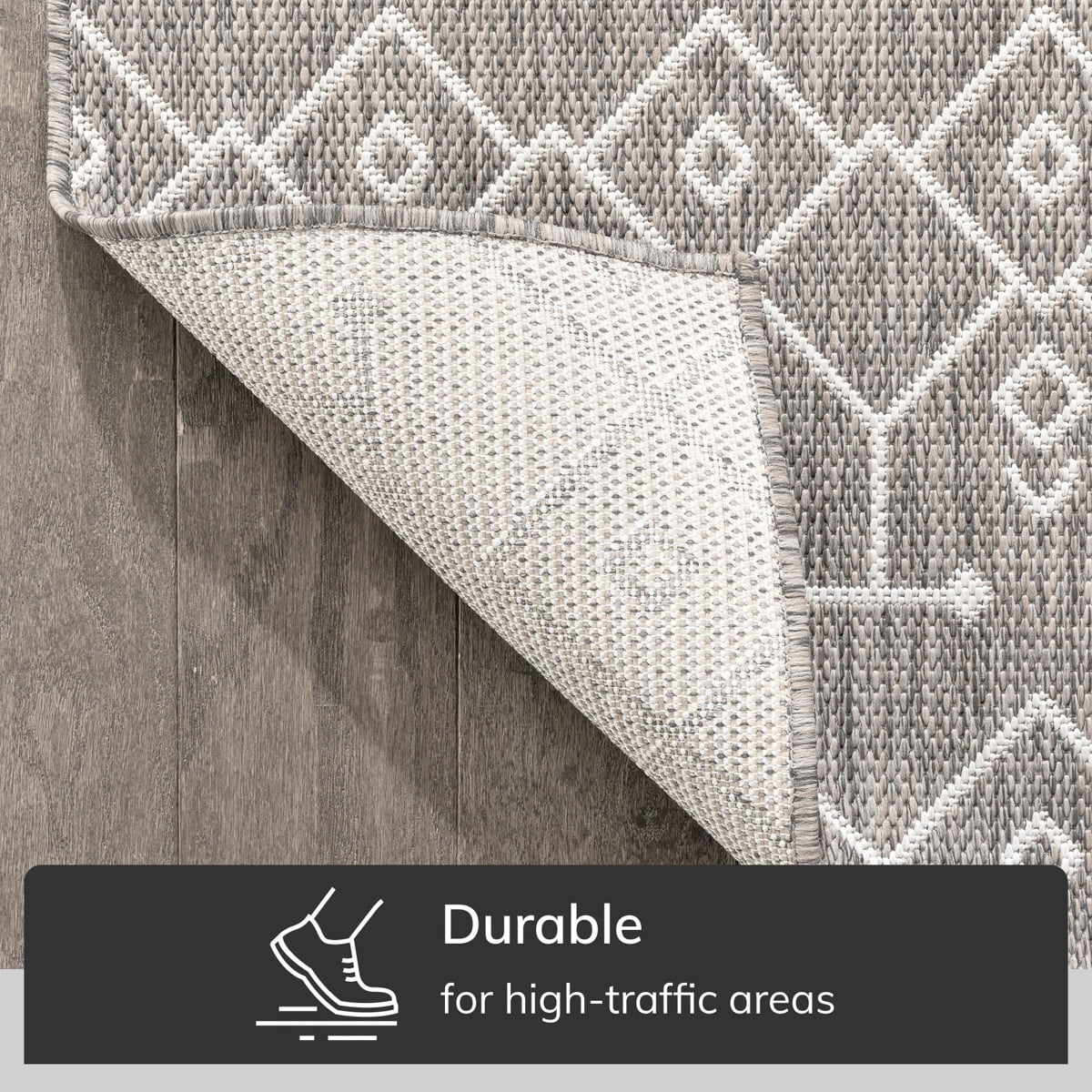 Well Woven Medusa Nord Nordic Lattice Pattern Outdoor Light Grey 9'3" x 12'6" Area Rug