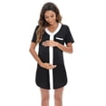 thumbnail image 4 of EFINNY Women's Nursing Dress Short Sleeve Button Down Maternity Breastfeeding Birthing Nightgowns Delivery Labor Hospital Gown S-XXL, 4 of 9