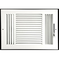 12"x 8" (Duct Opening Size) 3-Way Stamped Face Steel Ceiling/sidewall Air Supply Register - Vent Cover - Actual Outside Dimension 13.75" X 9.75"