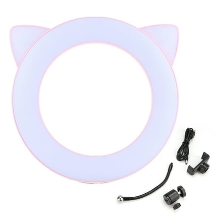 Image of Studio Makeup Selfie LED Ring Light Fill Lamp with Phone Clip Holder for PhotographyPink Cat