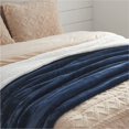 thumbnail image 4 of HTOOQ Reversible Sherpa Fleece Blanket, Navy Blue, Microfiber Polyester, Soft, Warm, Cozy, Queen Size, 4 of 7