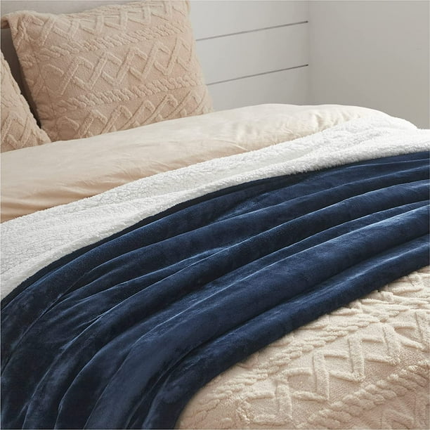 Htooq Sherpa Fleece Bed Blankets Queen Size Navy Blue Thick Fuzzy Warm Soft Large Queen Blanket For Bed 9htooq X9htooq Inches Other