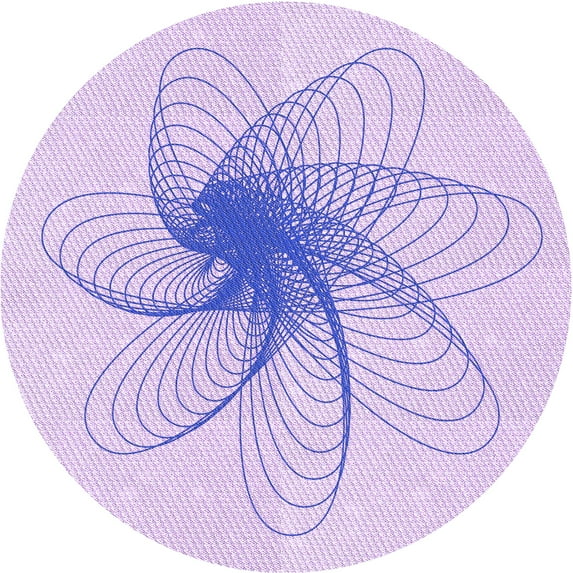 Ahgly Company Machine Washable Indoor Round Transitional Purple Mimosa Purple Area Rugs, 4' Round