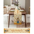 thumbnail image 6 of Table Runners 60 Inches Long Dress Scarves, Fall Pumpkins Farmhouse Kitchen/Dining Table Runner, Small Coffee Tablerunners, Straw Man Thanksgiving Leaves Orange Check 13x60 Inch, 6 of 7
