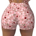 thumbnail image 2 of Balery Ladybug And Flowers Printed Workout Shorts for Women Seamless Scrunch Short Gym Yoga Running Sport Active Exercise Fitness Shorts-Medium, 2 of 8