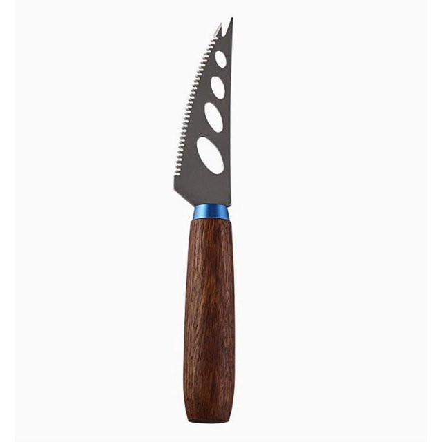 Cuchillo for queso con mango de madera floral | Cubiertos occidentales | Raspador de mantequilla | Juego de cubiertos profesional Juego de cuchillos for queso de aleación de titanio de alta gama |