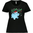 thumbnail image 3 of Inktastic I Want a Hippopotamus for Christmas Hippo in Santa Hat Women's Plus Size T-Shirt, 3 of 5