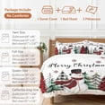 thumbnail image 6 of Merry Christmas Duvet Cover Set Full Size, Christmas Snowman Snowflakes Tree Red Plaids 4 Piece Soft Microfiber Bedding Set with 1 Duvet Cover, 1 Flat Sheet, 2 Pillowcases, 6 of 9