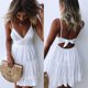 thumbnail image 4 of Piao Womens V-neck Spaghetti Strap Bowknot Backless Sleeveless Lace Mini Swing Skater Dress$women Dresses Tie Front V-neck Spaghetti Strap Sundress Su, 4 of 5