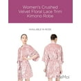 thumbnail image 2 of MeMoi Women's Crushed Velvet Floral Lace Trim Kimono Robe - Womens - Female, 2 of 7