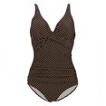 thumbnail image 1 of Traje de baño de una pieza de triángulo con pliegues que cubre el vientre para mujer Traje de baño de una pieza de mujer con escote en V profundo, tirantes sexys, sin espalda y ajustable, 1 of 6