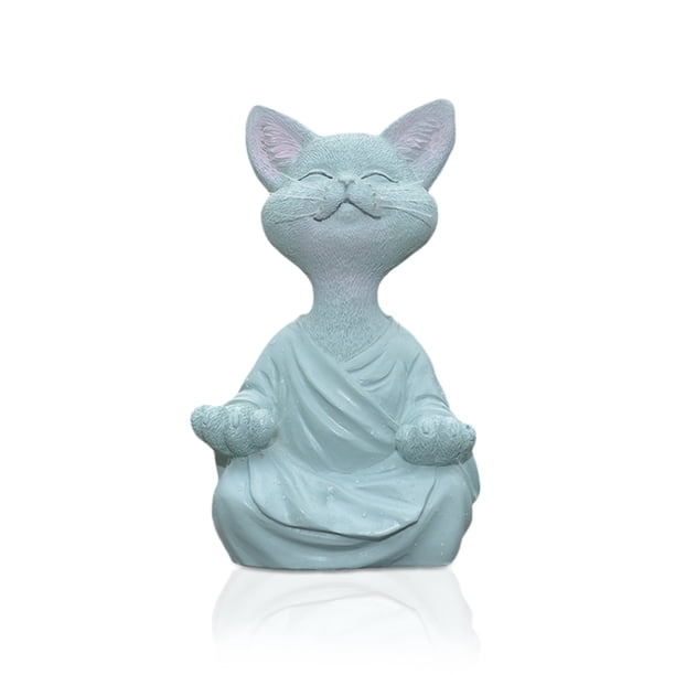 Paisaje de césped meditando animal estatua frente patio trasero escultura adorable adorable estante encimera decoración decoración cian Scienceny HA009960-03