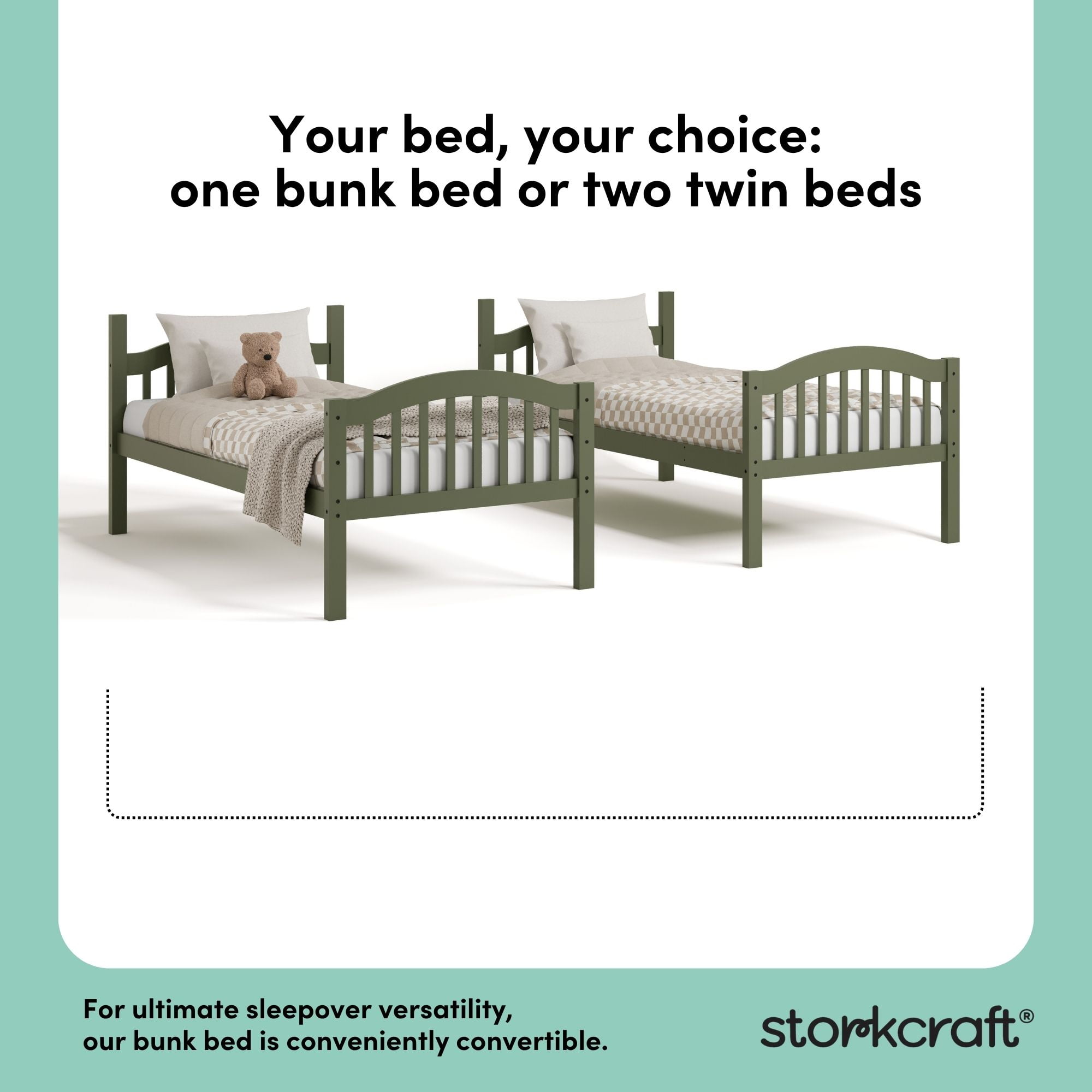 Storkcraft Long Horn Solid Hardwood Twin Bunk Bed