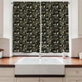 thumbnail image 2 of Ambesonne Christmas Kitchen Curtains, Oriental Deer, 55"x45", Yellow White Black, 2 of 3