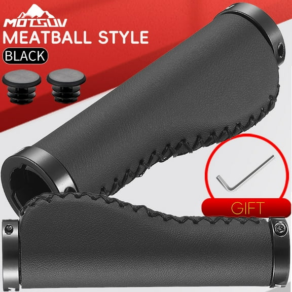 MOTSUV Bicycle Handlebars Cover Shock-absorbing Retro Casual Universal Hand-sewn Handlebars PU Leather Cowhide MTB Cycling Grips