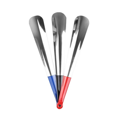 

1 Set 3 Pcs Long Handled Shoehorn Heavy Duty Stainless Steel Shoes Horn Practical Shoe Wearing Tool (Black+Red+Blue)