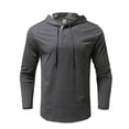 thumbnail image 1 of New Mens Shirt T-Shirts Breathable Long Sleeve Cotton Pullover Comfy Button, 1 of 8